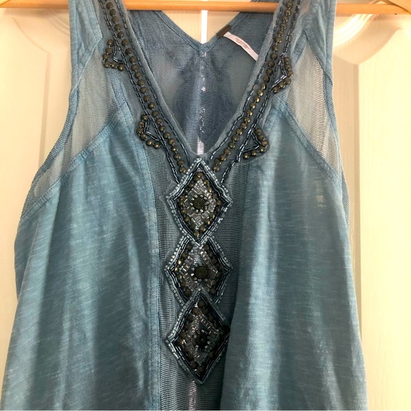 Free People | Beaded Mesh Tank Top - Picture 6 of 8